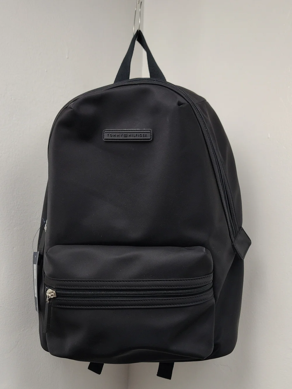 New Tommy Hilfiger Solid Black Everyday Backpack Classic Design School Bag